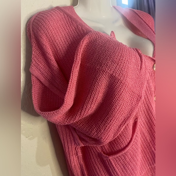 POL Barbie Pink cardigan with placket balloon sleeves and pockets - Picture 17 of 17